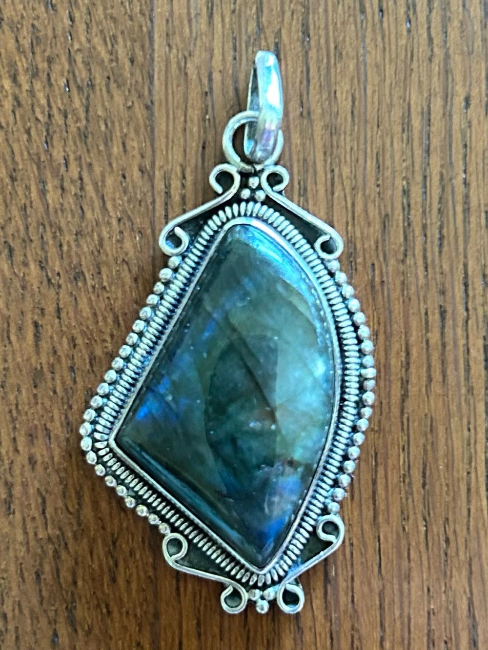 Sterling Silver Dark Labradorite Pendant